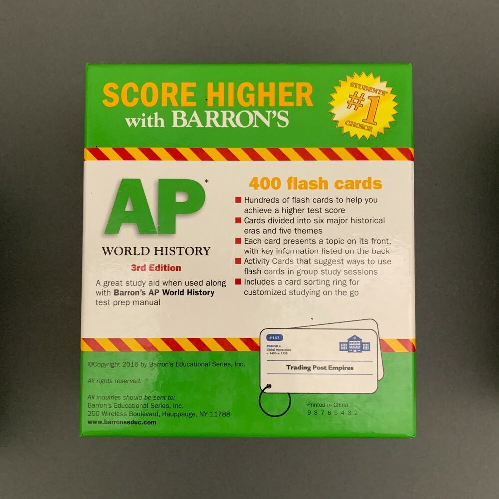 Barron's AP World History Set 3rd Edition 400 Flash Cards - Picture 2 of 3